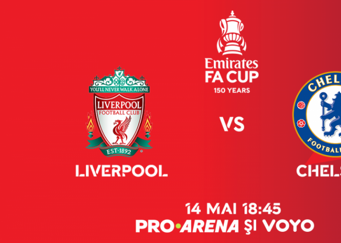 Finala FA Cup, dintre Liverpool și Chelsea, se joacă live și în exclusivitate pe 14 mai 2022 la PRO ARENA și pe VOYO